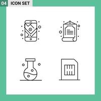 Modern Set of 4 Filledline Flat Colors Pictograph of gps compound route zhihu science Editable Vector Design Elements