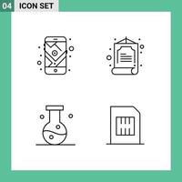 Modern Set of 4 Filledline Flat Colors Pictograph of gps compound route zhihu science Editable Vector Design Elements