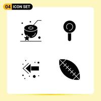 Set of 4 Modern UI Icons Symbols Signs for coconut american drink arrow sport Editable Vector Design Elements