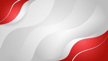 Abstract wavy background with red and white lines. Vector illustration.