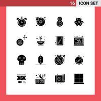 Pack of 16 Modern Solid Glyphs Signs and Symbols for Web Print Media such as fire service eight car physic Editable Vector Design Elements