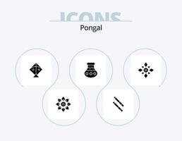 pongal glifo icono paquete 5 5 icono diseño. hola día de la independencia pongal. decoración. celebrar vector