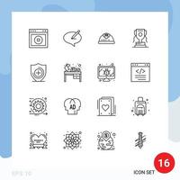 16 Thematic Vector Outlines and Editable Symbols of game award pen achievment building Editable Vector Design Elements