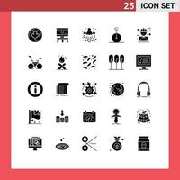 Pack of 25 creative Solid Glyphs of concept builder group architecture monocycle Editable Vector Design Elements