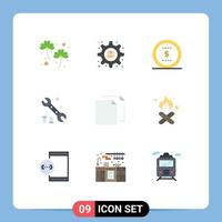 9 Creative Icons Modern Signs and Symbols of document tool product options office Editable Vector Design Elements