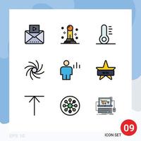 Set of 9 Modern UI Icons Symbols Signs for badge graph holiday body analytics Editable Vector Design Elements