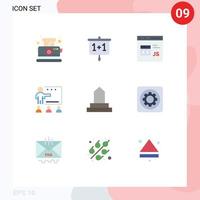 Modern Set of 9 Flat Colors and symbols such as students people code education js Editable Vector Design Elements