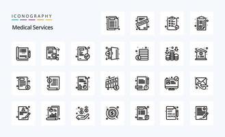 25 Medical Services Line icon pack vector