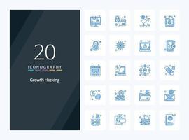 20 Hacking Blue Color icon for presentation vector