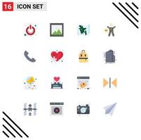 Universal Icon Symbols Group of 16 Modern Flat Colors of call health bangladesh time exercise Editable Pack of Creative Vector Design Elements