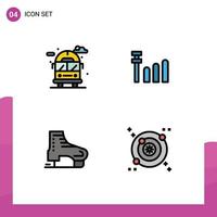 Universal Icon Symbols Group of 4 Modern Filledline Flat Colors of city ice skates van alpine galaxy Editable Vector Design Elements