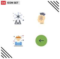 Pictogram Set of 4 Simple Flat Icons of agriculture skill nature head builder Editable Vector Design Elements