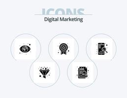 Digital Marketing Glyph Icon Pack 5 Icon Design. . search. views. mobile. success vector