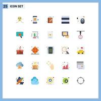 25 Universal Flat Color Signs Symbols of mouse computer bag wireframe like Editable Vector Design Elements