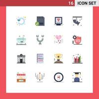 Modern Set of 16 Flat Colors and symbols such as spotlight electronic devices bright plumber Editable Pack of Creative Vector Design Elements