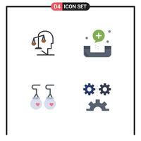 4 Creative Icons Modern Signs and Symbols of balance form integrity disease accessories Editable Vector Design Elements