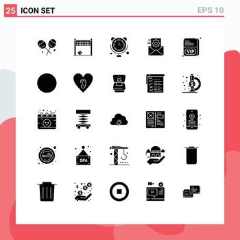 25 temático vector sólido glifos y editable símbolos de VIP tarjeta comunicaciones integración datos integración editable vector diseño elementos
