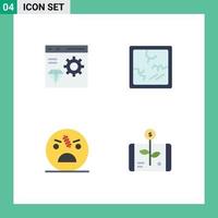 Pack of 4 creative Flat Icons of app halloween develop halloween spooky Editable Vector Design Elements