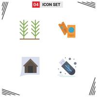 User Interface Pack of 4 Basic Flat Icons of cereal contact us passport travel convo Editable Vector Design Elements