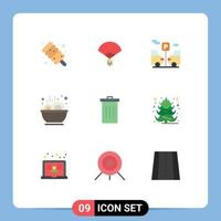 Universal Icon Symbols Group of 9 Modern Flat Colors of garbage been transport basket soup Editable Vector Design Elements