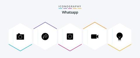 Whatsapp 25 Glyph icon pack including basic. light. app. ui. image vector