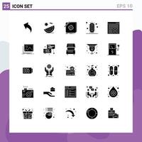 Set of 25 Modern UI Icons Symbols Signs for study learn design experiment design Editable Vector Design Elements