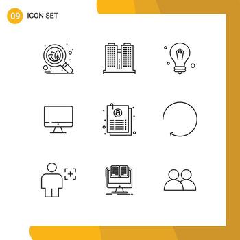 9 Outline concept for Websites Mobile and Apps sheet email idea document screen Editable Vector Design Elements