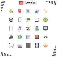 Universal Icon Symbols Group of 25 Modern Flat Colors of interface expand contract user follow Editable Vector Design Elements