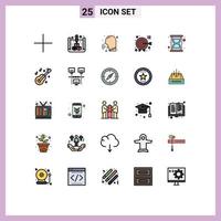 25 Thematic Vector Filled line Flat Colors and Editable Symbols of seo focus nose target darts Editable Vector Design Elements