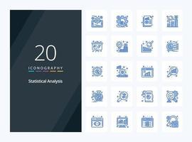 20 Statistical Analysis Blue Color icon for presentation vector