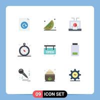 9 Thematic Vector Flat Colors and Editable Symbols of supermarket board laptop travel gps Editable Vector Design Elements