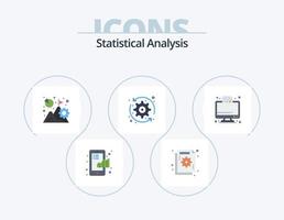 Statistical Analysis Flat Icon Pack 5 Icon Design. system. arrows. failure. mission. graph vector