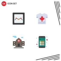 4 Creative Icons Modern Signs and Symbols of analytics building shirt leaf app Editable Vector Design Elements