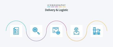 Delivery And Logistic Blue 5 Icon Pack Including service. avatar. product. shop. delivery vector