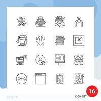 16 Creative Icons Modern Signs and Symbols of man line book gas pipeline Editable Vector Design Elements