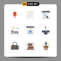 Modern Set of 9 Flat Colors and symbols such as interface water engine park search Editable Vector Design Elements