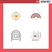 4 User Interface Flat Icon Pack of modern Signs and Symbols of campaign fingerprint thinking line pattern Editable Vector Design Elements