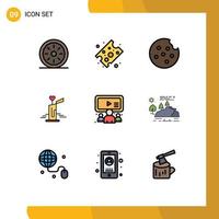 Stock Vector Icon Pack of 9 Line Signs and Symbols for user online cookie group wedding Editable Vector Design Elements