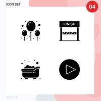 Universal Solid Glyphs Set for Web and Mobile Applications balloon child finish game arrow Editable Vector Design Elements