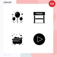 Universal Solid Glyphs Set for Web and Mobile Applications balloon child finish game arrow Editable Vector Design Elements