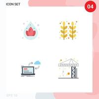 Modern Set of 4 Flat Icons and symbols such as water processing autumn thanksgiving dashboard Editable Vector Design Elements