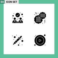 4 Creative Icons Modern Signs and Symbols of agreement liquidator biscuit color picker play Editable Vector Design Elements