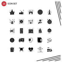 Universal Icon Symbols Group of 25 Modern Solid Glyphs of smart protection like locked remote Editable Vector Design Elements