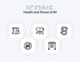 gimnasio línea icono paquete 5 5 icono diseño. tiempo. calandrar. anillos signo. gimnasio vector