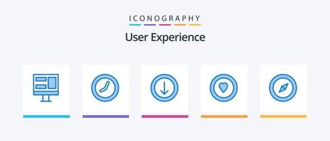 User Experience Blue 5 Icon Pack Including . download. navigation. compass. Creative Icons Design vector