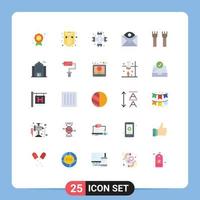 Pictogram Set of 25 Simple Flat Colors of email contact web communication plumbing Editable Vector Design Elements