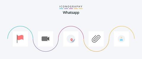 Whatsapp Flat 5 Icon Pack Including basic. man. map. add. attach vector