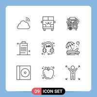 9 Creative Icons Modern Signs and Symbols of power energy vehicle cell thailand Editable Vector Design Elements