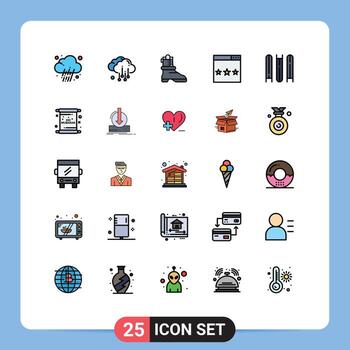 Filled line Flat Color Pack of 25 Universal Symbols of files document boot search optimization Editable Vector Design Elements