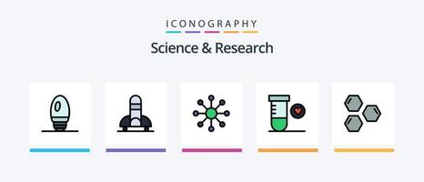 Ciencias línea lleno 5 5 icono paquete incluso señal. satélite. ciencia. coche. ciencia. creativo íconos diseño vector